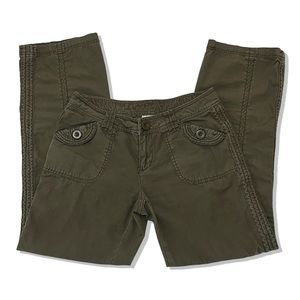 Vintage Khaki Green Straight Leg Cargo Pants